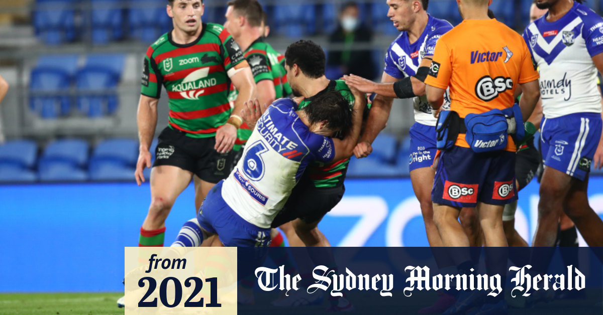NRL 2021 Lachlan Lewis tackle on Cody Walker helps South Sydney